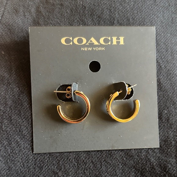 Coach Elegant Gold Hoop Earrings - Picture 1 of 4